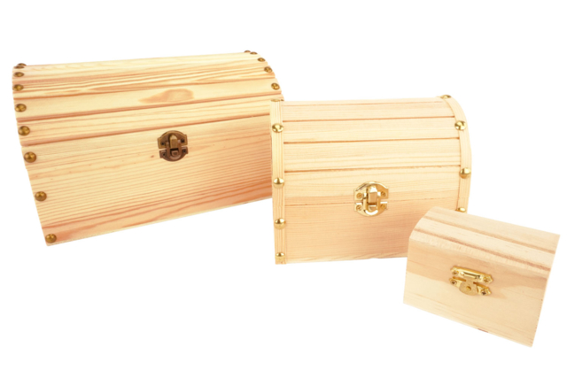 coffres en bois assortis - Boîtes en bois à décorer - 10doigts.fr