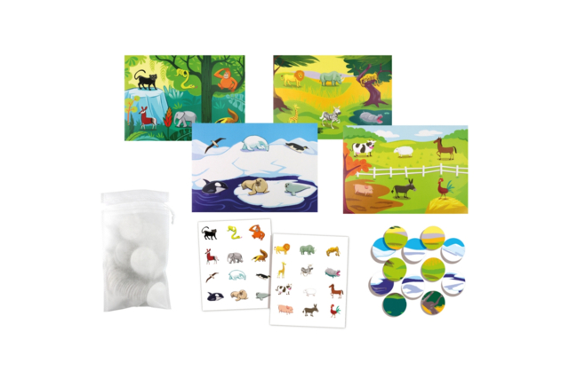 coffret loto animaux - Coffret d'activités avec des gommettes - 10doigts.fr