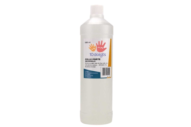 Colle forte universelle transparente, sans solvant  1 litre - Colles scolaires : bâton, blanche, gel et colle forte - 10doigts.fr