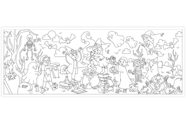 Coloriage Geant Sorciere vampire Fantome - Papiers Grands Formats - 10doigts.fr