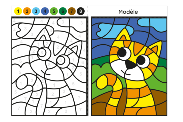Coloriages aux numéros - Thème Animaux de la Ferme - Coloriage - 10doigts.fr