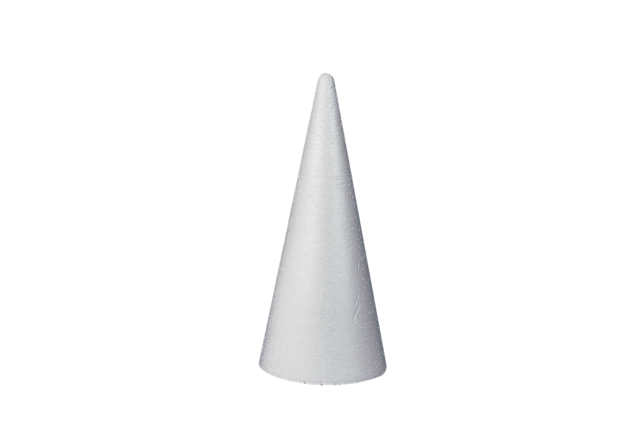 Cône en polystyrène 18 cm x Ø 7 cm - Formes à décorer - Polystyrène - 10doigts.fr