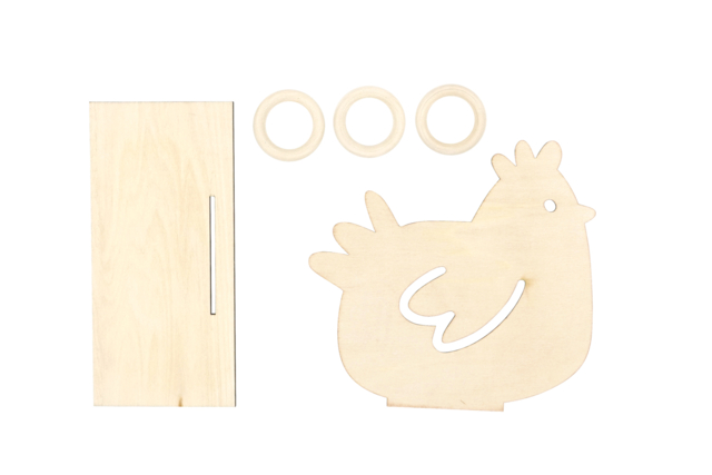 Coquetier Poule Paques Bois - Supports de Pâques à décorer - 10doigts.fr