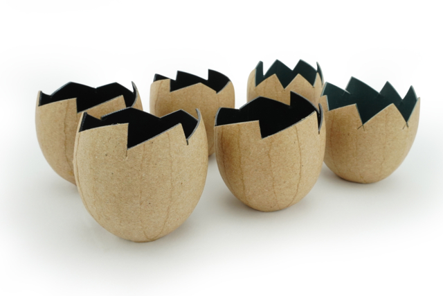 Coquilles oeufs en papier maché - 6 pièces - Supports de Pâques à décorer - 10doigts.fr
