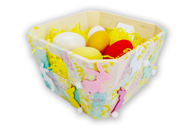 corbeille lapin de pâques - Stickers en feutrine : du relief et de la texture dans vos créations - 10doigts.fr