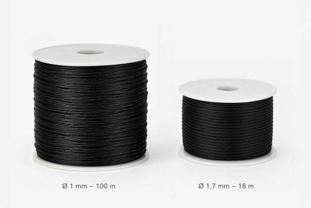 Cordon polyester queue de rat noir au choix - Cordons queue de rat - 10doigts.fr