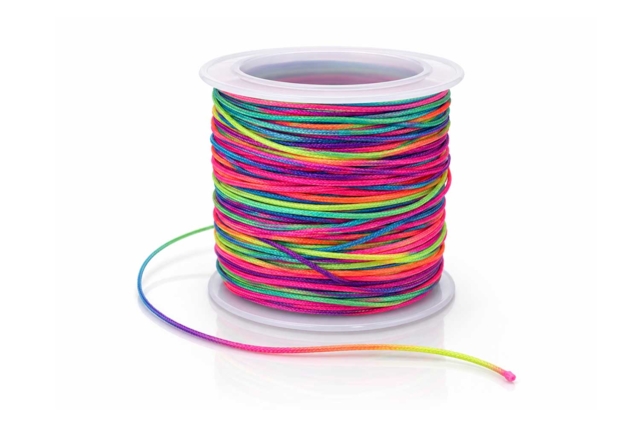 Cordon satiné arc-en-ciel - 28 mètres - Paracordes - 10doigts.fr