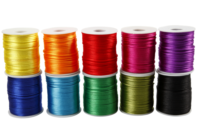 cordons en satin couleur vive - Cordons queue de rat - 10doigts.fr