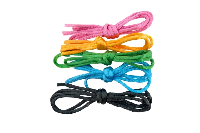 Cordons en satin couleurs vives - 5 cordons de 1 m - Cordons queue de rat - 10doigts.fr