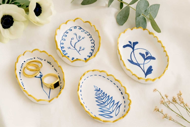 Coupelles effet porcelaine - Peinture acrylique mate - 10doigts.fr