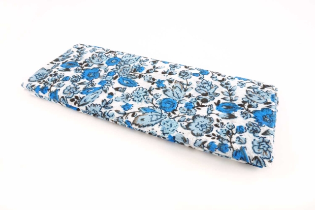 coupon tissu liberty fleurs bleues - Coupons de tissus - 10doigts.fr