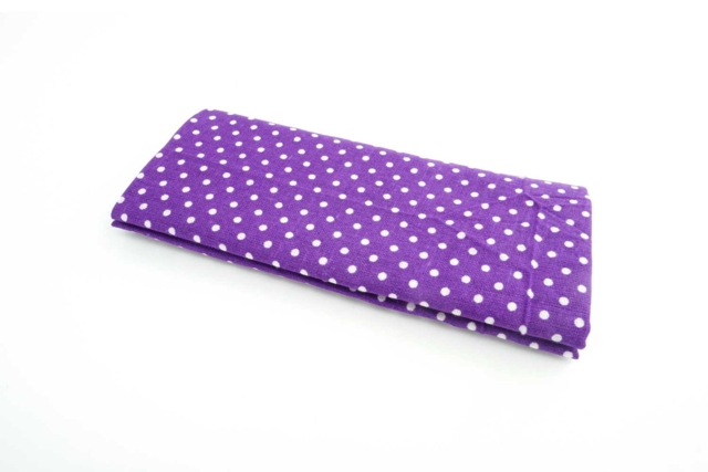 coupon tissu violet à pois blanc - Coupons de tissus - 10doigts.fr