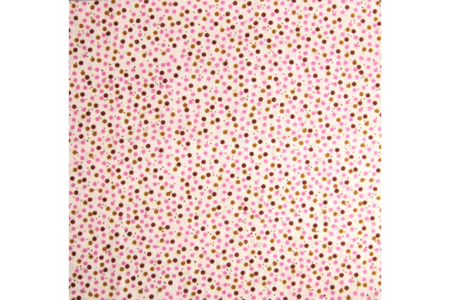 coupons pois marron et rose - Coupons de tissus - 10doigts.fr