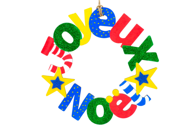 couronne de noel en bois peinte - Couronnes de Noël - 10doigts.fr
