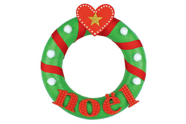 couronne de noel - Déco en bois peint - 10doigts.fr