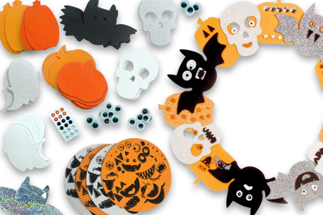 couronne d'Halloween - Décorations à coller - 10doigts.fr