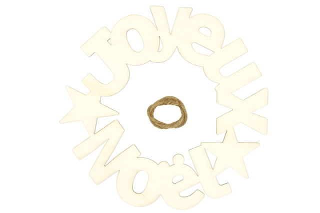 couronne en boi sjoyeux noel - Couronnes de Noël - 10doigts.fr