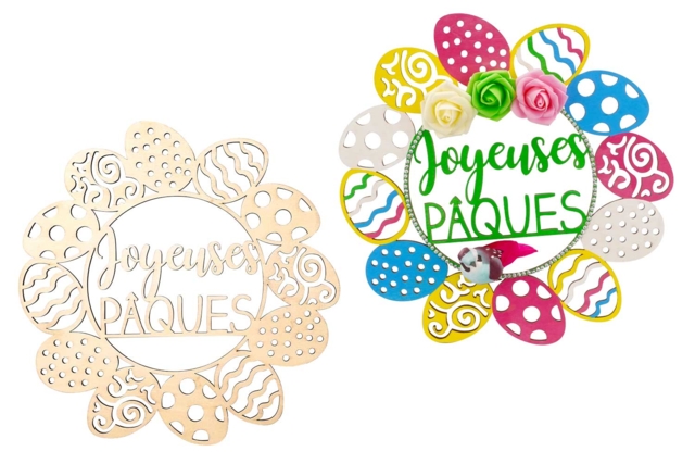 Couronne oeufs paques - Couronnes de Pâques à décorer et fabriquer soi-même - 10doigts.fr