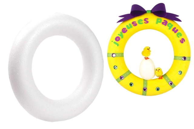 couronne pâques en polystyrène - Formes à décorer - Polystyrène - 10doigts.fr