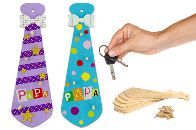 cravate porte-clés fête des pères - Porte-clés et range-clés pour Papa : une idée de cadeau personnalisé - 10doigts.fr