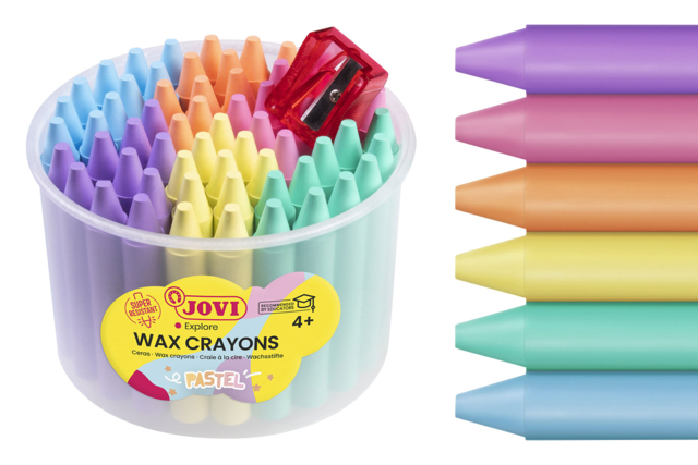 crayon cire pastel jovi pot 60 - Crayons cire : l'éveil au dessin en toute liberté - 10doigts.fr