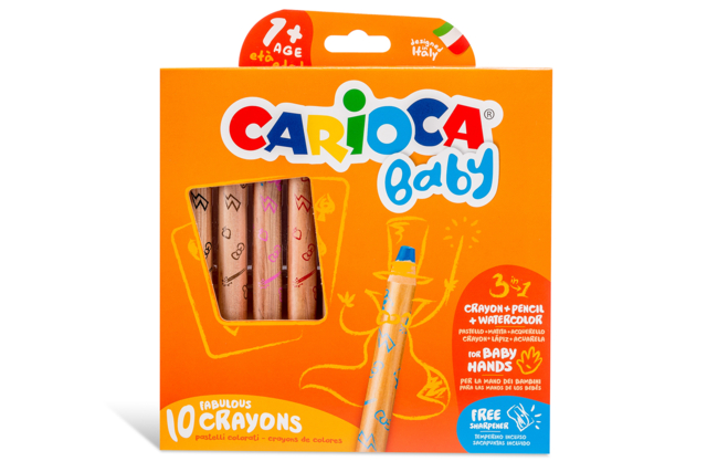 crayons carioca baby - Crayons de couleur pour enfants : du premier gribouillage au dessin d'artiste - 10doigts.fr