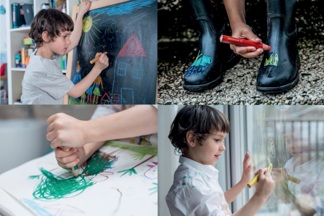 crayons enfant tout support - Crayons de couleur pour enfants : du premier gribouillage au dessin d'artiste - 10doigts.fr