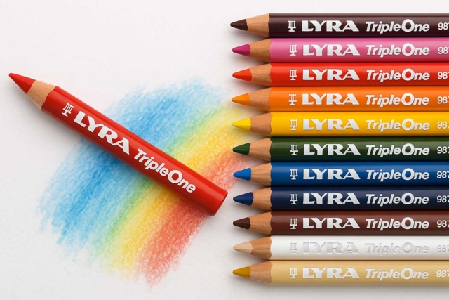 crayons lyra triple one - Crayons de couleur pour enfants : du premier gribouillage au dessin d'artiste - 10doigts.fr