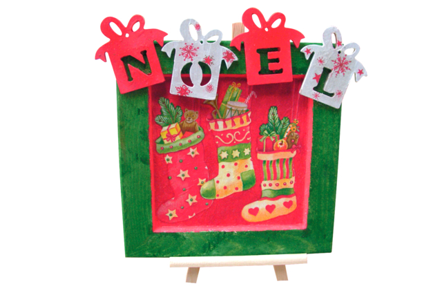 déco cadre noel - Décorations de Noël en bois à décorer - 10doigts.fr