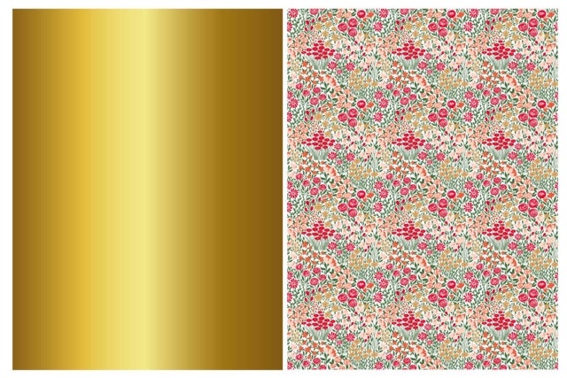 decopatch doré et fleurs liberty - Papiers Décopatch - 10doigts.fr