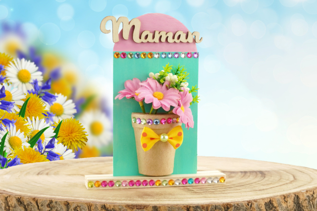 Décoration florale pour la fête des mères - Socles à poser - 10doigts.fr