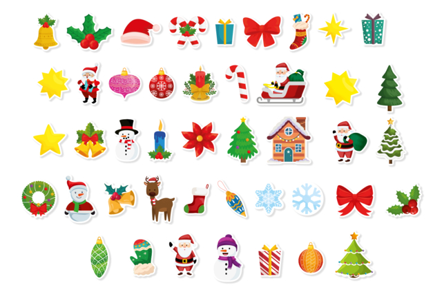 décorations de noel en carte forte à coller - Petites décorations de Noël - 10doigts.fr