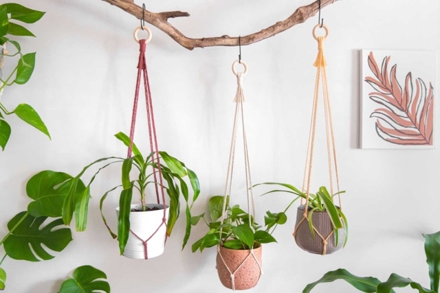 décorations macramé suspensions - Fils pour macramé - 10doigts.fr