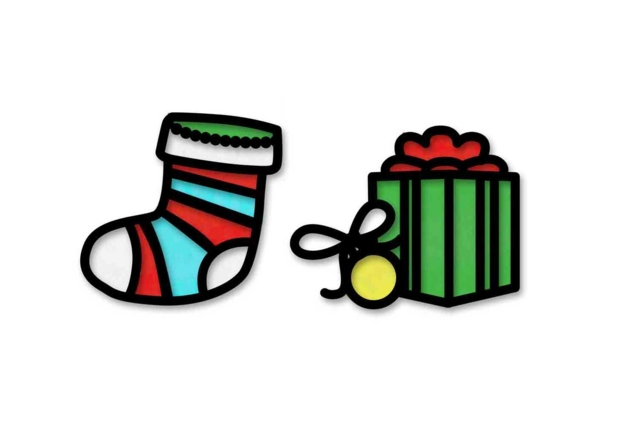 décors chaussettes noel papier vitrail - Décors de fenêtres Noël - 10doigts.fr
