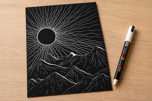 dessin posca blanc fin - Marqueurs POSCA : la référence mondiale de la peinture nomade - 10doigts.fr