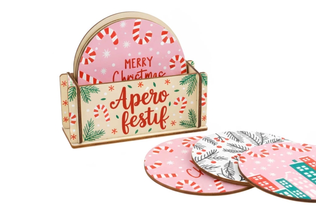 Dessous de verre en bois + support de rangement déco noel - Objets en bois à décorer pour la cuisine - 10doigts.fr