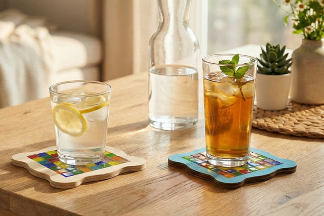 dessous verre DIY mosaïques - Mosaïques en verre - 10doigts.fr