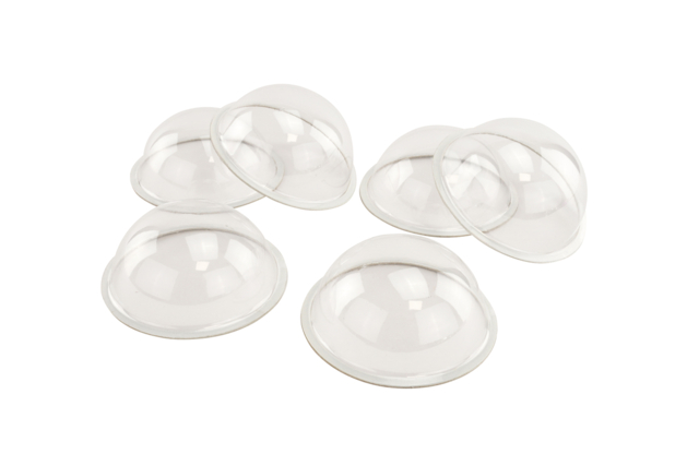 Dômes transparents adhésifs - 6 pièces - Plastique Transparent - 10doigts.fr