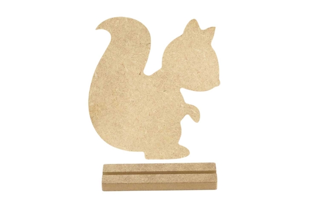 Ecureuil en bois + socle  12 cm - Animaux en bois à décorer - 10doigts.fr