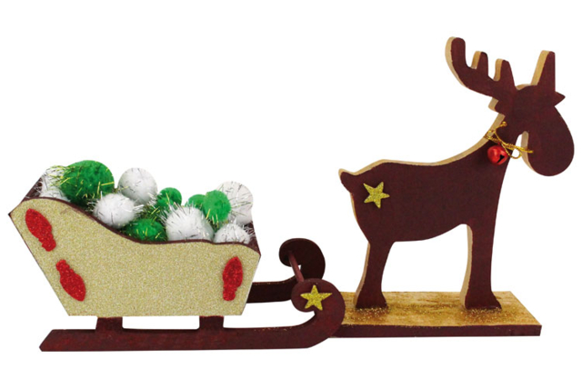 Elan en bois naturel - Décorations de Noël en bois à décorer - 10doigts.fr