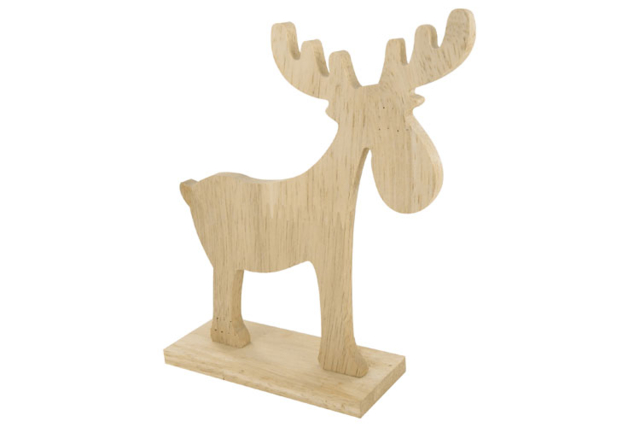 Elan en bois naturel - Décorations de Noël en bois à décorer - 10doigts.fr