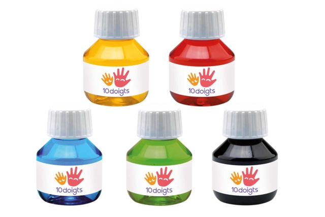 Encre à dessiner, 60 ml - 5 couleurs - Encres liquides : la pureté de la couleur pour vos dessins - 10doigts.fr