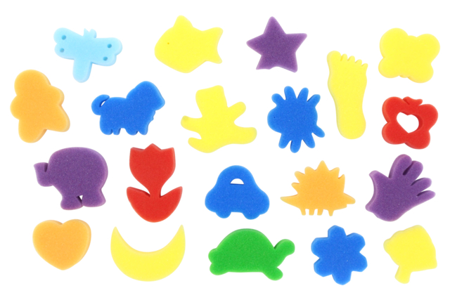 eponge peinture motifs - Tampons mousse, éponges - 10doigts.fr
