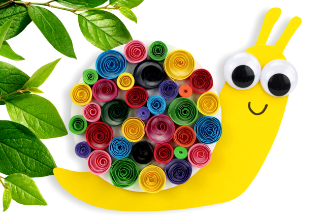 Escargot avec des bandes de papier quilling - Papiers Quilling - 10doigts.fr