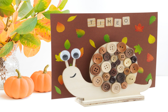 Escargot sous une pluie de feuilles - Boutons fantaisie et décoratifs pour tous vos DIY - 10doigts.fr