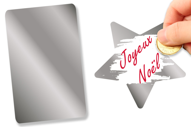 etiquette à gratter noel - Papier métallisé, pailleté - 10doigts.fr