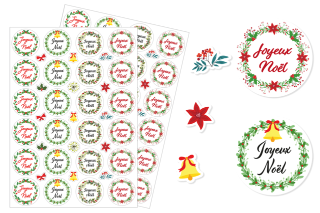 étiquettes noel cadeaux - Gommettes de Noël : autocollants et stickers créatifs pour enfants - 10doigts.fr