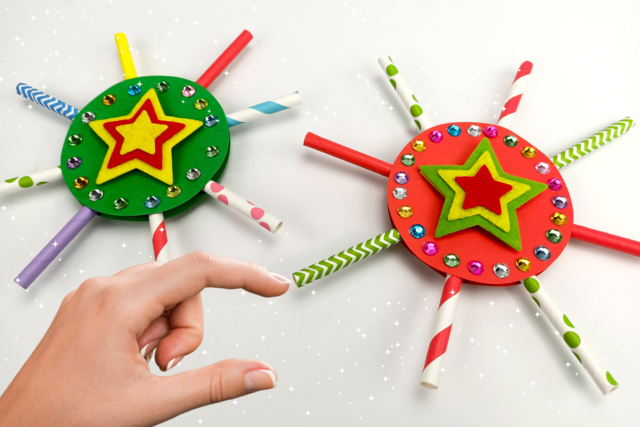 Étoile de noël avec pailles en carton - Papiers colorés - 10doigts.fr