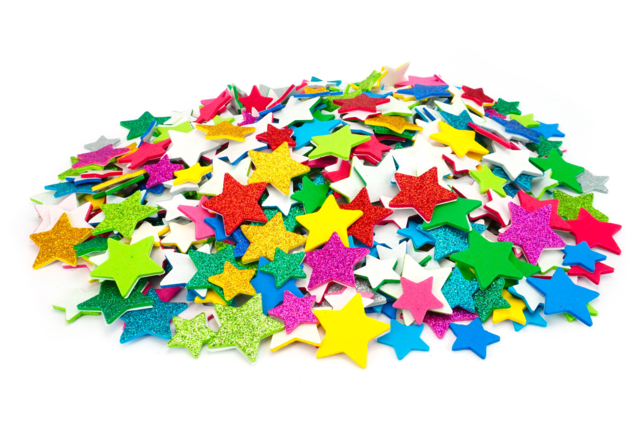 étoile en caoutchouc mousse pailleté - Stickers mousse : donnez du volume à vos créations - 10doigts.fr