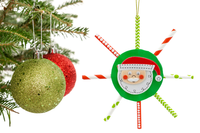 Étoiles de Noël avec des pailles en carton - Stickers mousse : donnez du volume à vos créations - 10doigts.fr